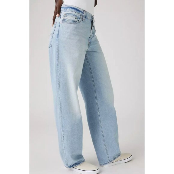 Levi's Premium 28x30 Baggy Dad Women's Jeans Pick Sides Light Wash - Picture 2 of 8